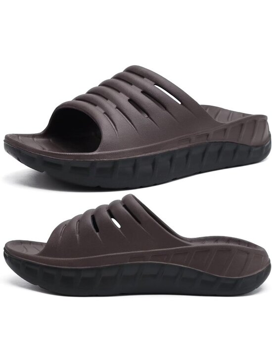 Men\'s Brown Sandals Orthotic Arch Support Open Toe Sport Slides Thick Cushion main image 7